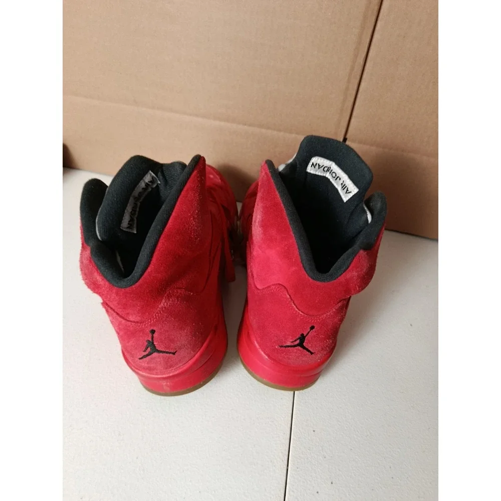 Nike Air Jordan 5 V University-Red-Suede Black Retro 2017 Sneakers Mens 12